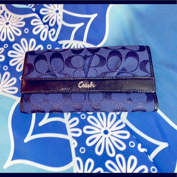 coach navy blue wallet